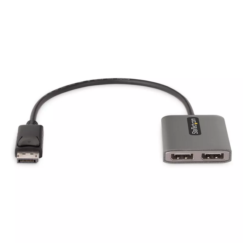 StarTech.com 2-Port DisplayPort MST Hub, Dual 4K 60Hz, DP auf 2x DisplayPort Monitor Adapter, DP 1.4 Multi-Monitor Video Adapter, 30 cm integriertes Kabel, USB mit Strom versorgt, nur Windows