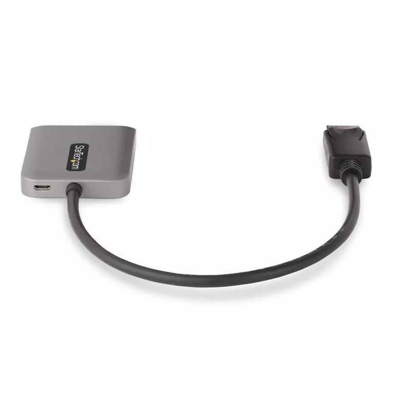 StarTech.com 2-Port DisplayPort MST Hub, Dual 4K 60Hz, DP auf 2x DisplayPort Monitor Adapter, DP 1.4 Multi-Monitor Video Adapter, 30 cm integriertes Kabel, USB mit Strom versorgt, nur Windows