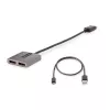 StarTech.com 2-Port DisplayPort MST Hub, Dual 4K 60Hz, DP auf 2x DisplayPort Monitor Adapter, DP 1.4 Multi-Monitor Video Adapter, 30 cm integriertes Kabel, USB mit Strom versorgt, nur Windows