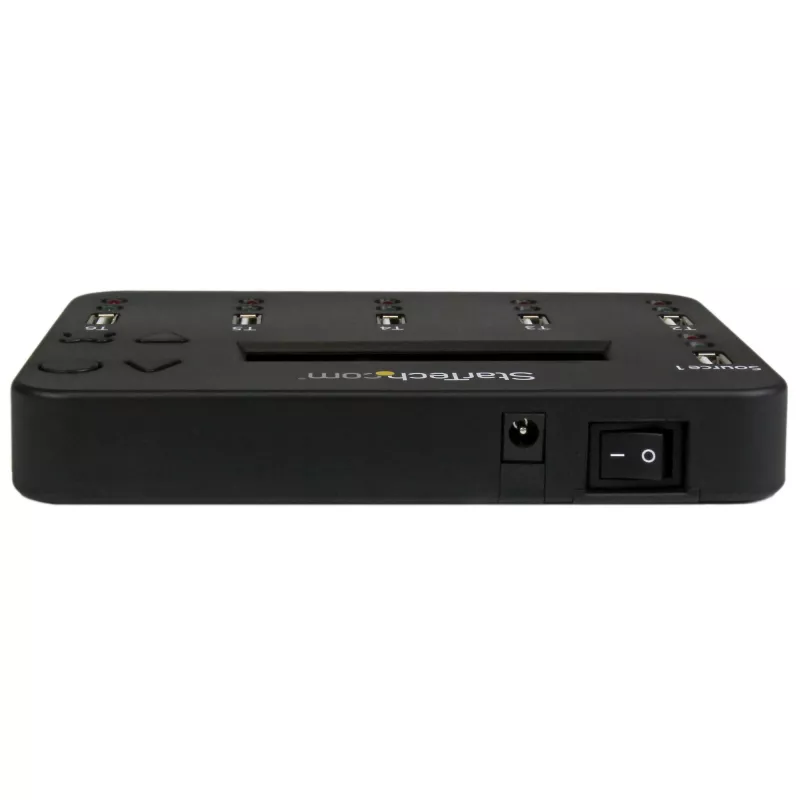 StarTech.com Standalone 1-auf-5 USB-Stick-Duplikator und -Löscher, Multi-USB-Flash-Laufwerk-Kopierer, System- und Datei- sowie Ganzlaufwerkskopie mit 1,5 GB/min, Einzel- und 3-Pass-Löschung, LCD-Anzeige – TAA