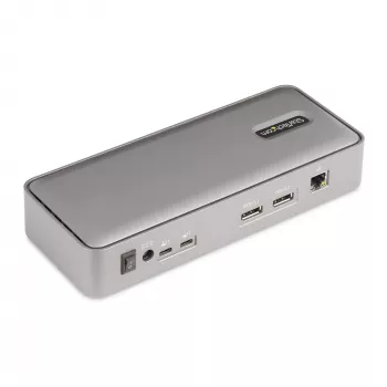 StarTech.com Dual-Laptop USB-C KVM-Dockingstation, Dual-Monitor 4K 60Hz DisplayPort-Dock, 5-Port USB-Hub, GbE, 90W/45W Power Delivery an zwei Laptops, Windows/Mac, 2-Host KVM-Dock - TAA