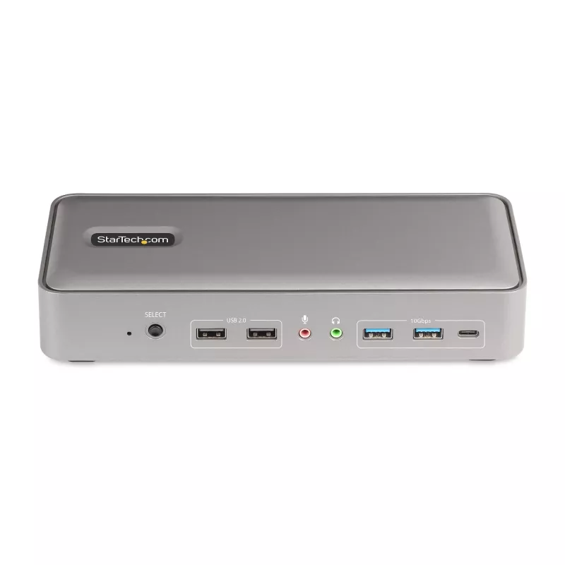 StarTech.com Dual-Laptop USB-C KVM-Dockingstation, Dual-Monitor 4K 60Hz DisplayPort-Dock, 5-Port USB-Hub, GbE, 90W/45W Power Delivery an zwei Laptops, Windows/Mac, 2-Host KVM-Dock - TAA