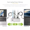 StarTech.com Dual-Laptop USB-C KVM-Dockingstation, Dual-Monitor 4K 60Hz DisplayPort-Dock, 5-Port USB-Hub, GbE, 90W/45W Power Delivery an zwei Laptops, Windows/Mac, 2-Host KVM-Dock - TAA