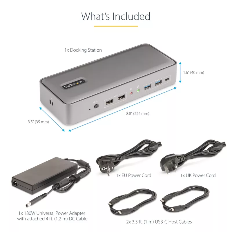 StarTech.com Dual-Laptop USB-C KVM-Dockingstation, Dual-Monitor 4K 60Hz DisplayPort-Dock, 5-Port USB-Hub, GbE, 90W/45W Power Delivery an zwei Laptops, Windows/Mac, 2-Host KVM-Dock - TAA