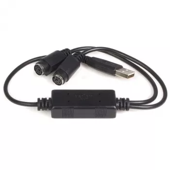 StarTech.com USB-zu-PS/2-Adapter – Tastatur und Maus, 0,435 m, Schwarz, 1 – USB A, 2 – DIN 6, 46 g, 142 mm, 175 mm