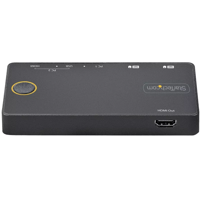 StarTech.com 2-Port Hybrid USB-A + HDMI & USB-C KVM-Switch - Einzelner 4K 60Hz HDMI 2.0 Monitor - Kompakter Desktop- und/oder Laptop-HDMI-KVM-Switch - USB-Bus-betrieben - Thunderbolt 3 kompatibel