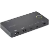 StarTech.com 2-Port Hybrid USB-A + HDMI & USB-C KVM-Switch - Einzelner 4K 60Hz HDMI 2.0 Monitor - Kompakter Desktop- und/oder Laptop-HDMI-KVM-Switch - USB-Bus-betrieben - Thunderbolt 3 kompatibel