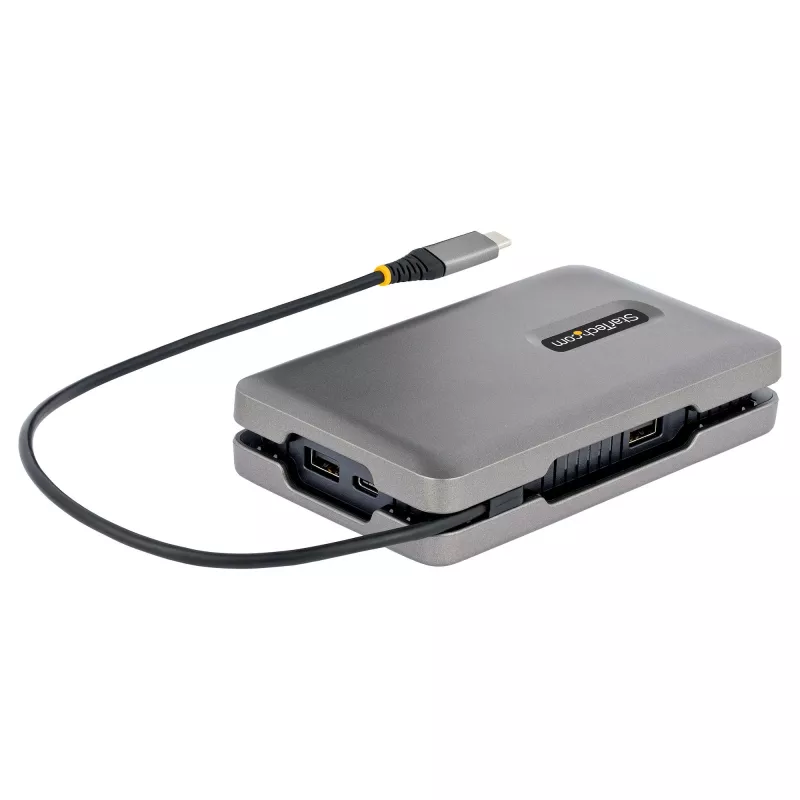 StarTech.com USB-C Dual-Monitor-Multiport-Adapter bis zu 4K 60Hz USB-C DP Alt Mode Videoausgang & HDMI 2.0, oder 1080p VGA, 100W PD Pass-Through, USB Typ-C Mini-Dock, USB-C Dockingstation, MST-Hub