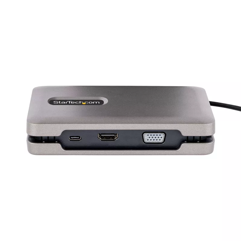 StarTech.com USB-C Dual-Monitor-Multiport-Adapter bis zu 4K 60Hz USB-C DP Alt Mode Videoausgang & HDMI 2.0, oder 1080p VGA, 100W PD Pass-Through, USB Typ-C Mini-Dock, USB-C Dockingstation, MST-Hub