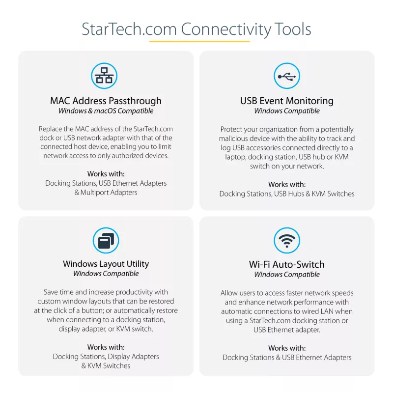 StarTech.com Thunderbolt 4 Dock, 96W Power Delivery, Einzel 8K/Dual Monitor 4K 60Hz, 3xTB4/USB4 Anschlüsse, 4xUSB-A, SD, GbE, Thunderbolt 4 Dockingstation für Windows oder TB3 MacBook, 0,8m Kabel