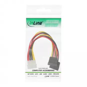 InLine Internes Strom-Y-Kabel 1x 5,25 Zoll / 2x SATA Strom 0,20 m