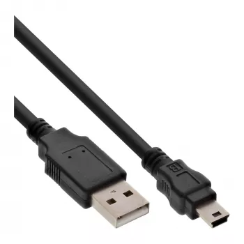 InLine USB 2.0 Mini-Kabel USB Typ A Stecker / Mini B Stecker, 5-polig, schwarz, 5 m