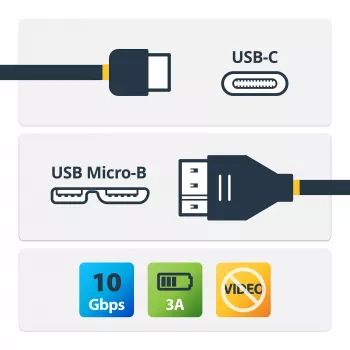 StarTech.com USB-C-auf-Micro-B-Kabel – M/M – 0,5 m – USB 3.1 (10 Gbit/s)