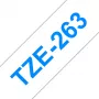 Etikettenband Brother TZe263 36 mm Blau auf Weiß