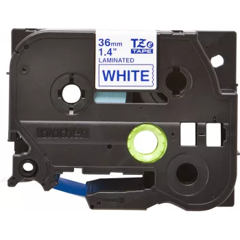 Etikettenband Brother TZe263 36 mm Blau auf Weiß