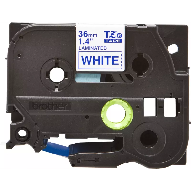 Etikettenband Brother TZe263 36 mm Blau auf Weiß