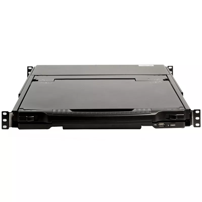 StarTech.com Dual-Rail-Rackmount-KVM-Konsole HD 1080p – Einzelanschluss DVI/VGA KVM mit 17-Zoll-LCD-Monitor für Serverschrank – Voll ausgestattete 1HE-LCD-KVM-Schublade mit Kabeln – USB-Unterstützung – 44230 MTBF