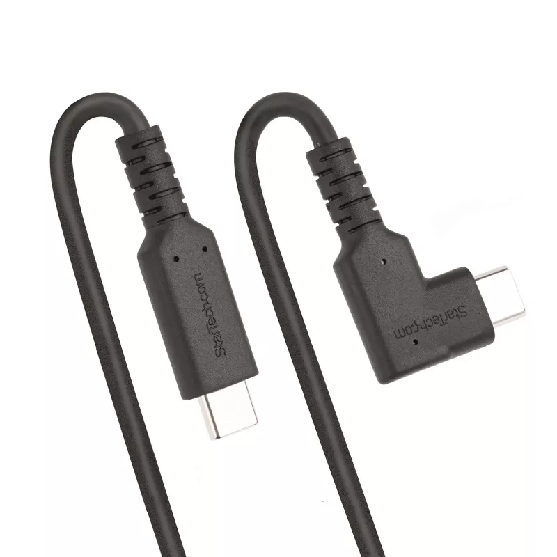 StarTech.com 0,9 m robuster rechtwinkliger USB-C-Kabel, USB 3.2 Gen 2 (10 Gbps), volldatenfähiges USB-C-zu-C-Datenkabel, 4K 60Hz DP Alt-Modus, 100W Power Delivery – 90-Grad-USB-Typ-C-Kabel