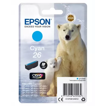 Epson Polar Bear Singlepack Cyan 26 Claria Premium Ink