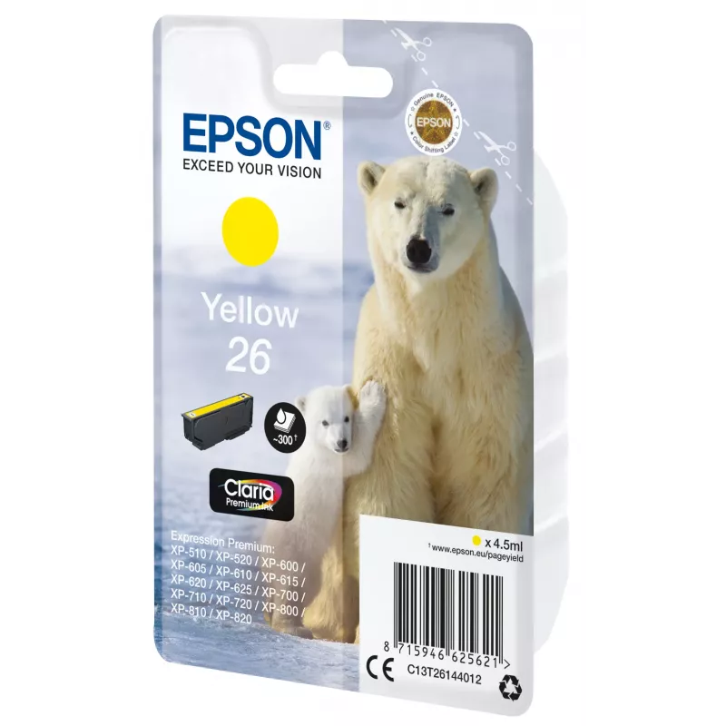 Epson Eisbär Einzelpack Gelb 26 Claria Premium Ink