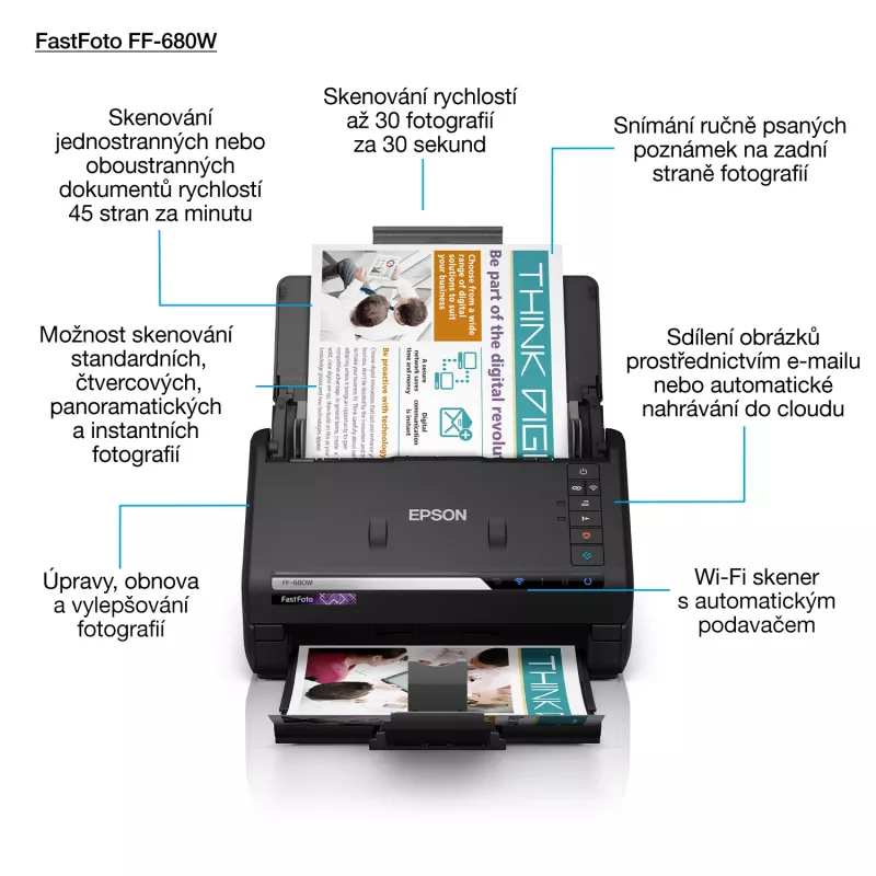 Epson FastFoto FF-680W Blatteinzugsscanner 600 x 600 DPI A4 Schwarz
