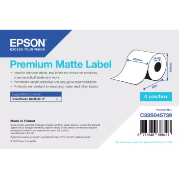 Endlosetikettenrolle Epson C33S045739 Druckeretikett Weiß
