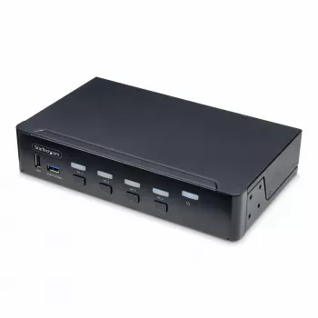 StarTech.com 4-Port DisplayPort KVM-Switch, Einzelner 4K 60Hz Monitor, 6x USB-Anschlüsse, Tasten- & Hotkey-Umschaltung, DisplayPort 1.2, betriebssystemunabhängig, TAA-konform