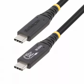 StarTech.com 50cm (1.6ft) USB4 Kabel, USB-IF zertifiziertes USB-C Kabel, 40Gbps, 240W Power Delivery PD 3.1 EPR, 8K 60Hz, USB Typ-C Datenübertragungskabel, kompatibel mit Thunderbolt/USB 3.2 Anschlüssen