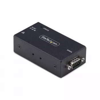 StarTech.com 1-Port Seriell-zu-Ethernet-Adapter, IP-Seriell-Geräteserver für entfernte RS232-Geräte, Wand-/DIN-Schienen-Montage, Metallgehäuse, RJ45-LAN-zu-DB9-Seriell-Konverter