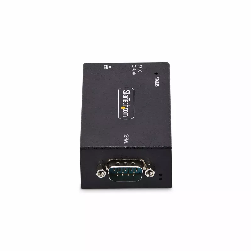 StarTech.com 1-Port Seriell-zu-Ethernet-Adapter, IP-Seriell-Geräteserver für entfernte RS232-Geräte, Wand-/DIN-Schienen-Montage, Metallgehäuse, RJ45-LAN-zu-DB9-Seriell-Konverter