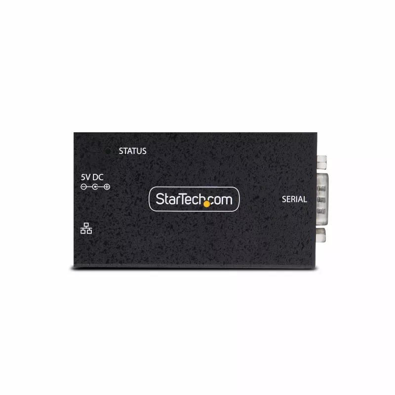 StarTech.com 1-Port Seriell-zu-Ethernet-Adapter, IP-Seriell-Geräteserver für entfernte RS232-Geräte, Wand-/DIN-Schienen-Montage, Metallgehäuse, RJ45-LAN-zu-DB9-Seriell-Konverter