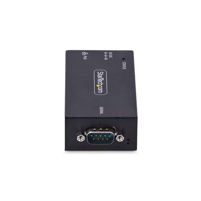 StarTech.com 1-Port Serial zu Ethernet Adapter, 802.3af PoE IP Serieller Geräteserver für entfernte RS232 Geräte, Wand-/DIN-Schienen-montierbar, RJ45 LAN zu DB9 Serieller Konverter, TAA