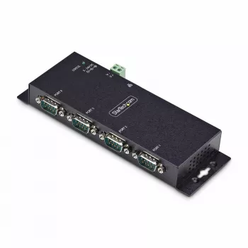 StarTech.com 4-Port Serial zu Ethernet Adapter, IP Serieller Geräteserver für entfernte RS232-Geräte, wand-/hutschienenmontierbar, Metallgehäuse, RJ45 LAN zu DB9 Seriell-Konverter