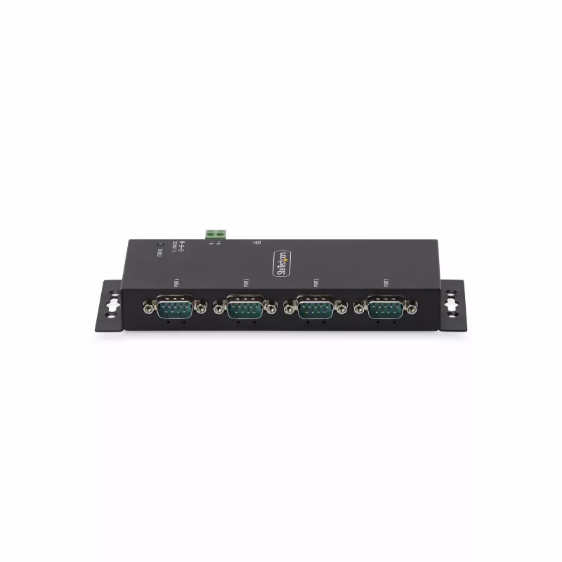StarTech.com 4-Port Serial zu Ethernet Adapter, IP Serieller Geräteserver für entfernte RS232-Geräte, wand-/hutschienenmontierbar, Metallgehäuse, RJ45 LAN zu DB9 Seriell-Konverter