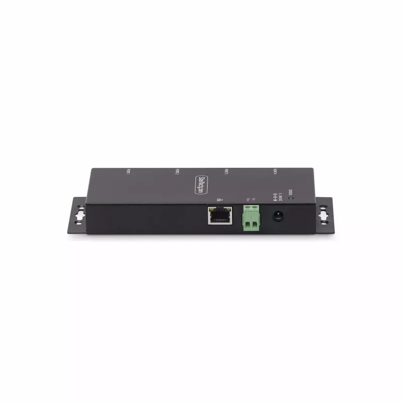 StarTech.com 4-Port Serial zu Ethernet Adapter, IP Serieller Geräteserver für entfernte RS232-Geräte, wand-/hutschienenmontierbar, Metallgehäuse, RJ45 LAN zu DB9 Seriell-Konverter