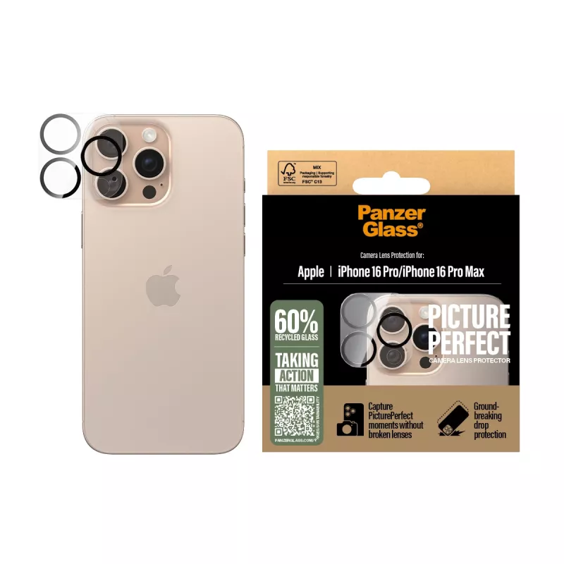 PanzerGlass ® PicturePerfect Kamera-Linsenschutz iPhone 16 Pro | 16 Pro Max