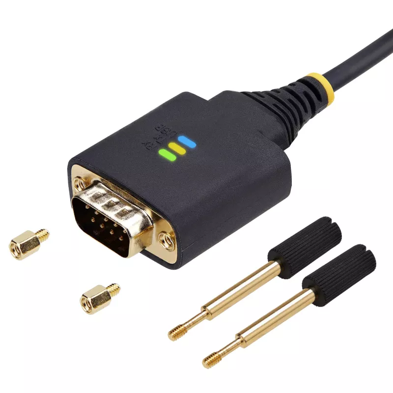 StarTech.com 2m USB-zu-Seriell-Adapterkabel, COM-Erhalt, austauschbare Schrauben/Muttern, USB-A auf DB9 RS232, FTDI IC, ESD-Schutz, Windows/macOS/Linux