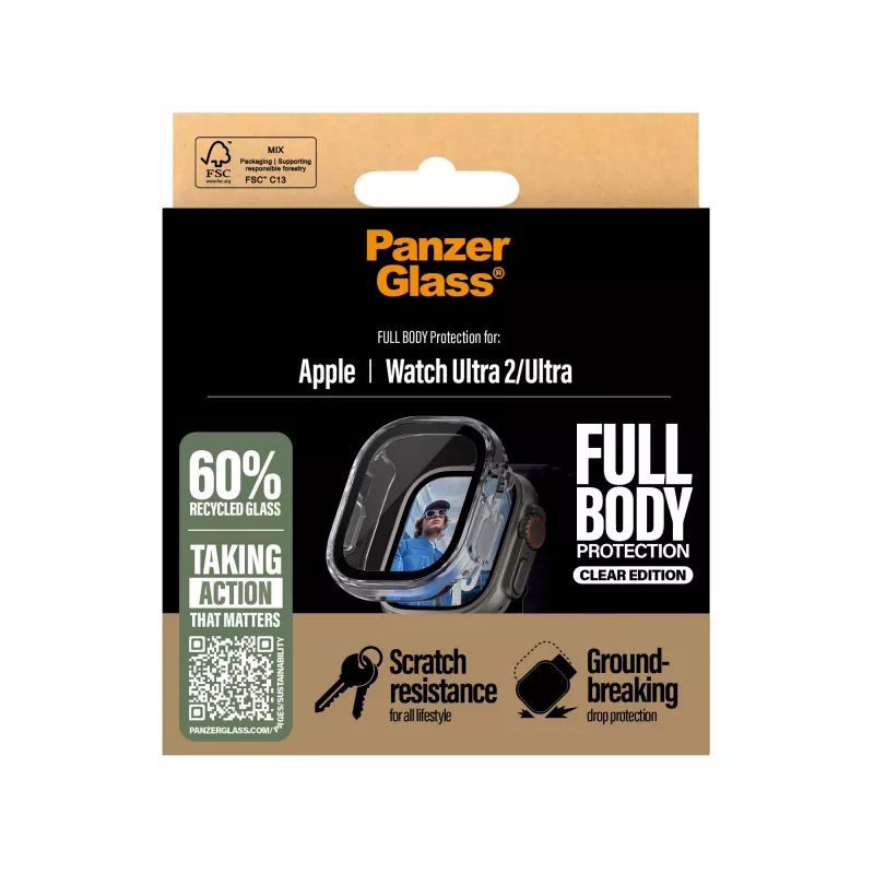 PanzerGlass ® Case Full Body Transparent Apple Watch Ultra 3 | Ultra 2 | Ultra | 49mm