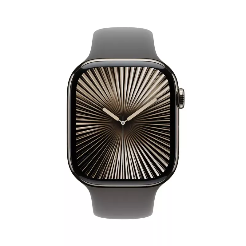 Smartwatch Apple Watch Series 10 GPS + Cellular 46mm Natural Titanium Gehäuse Stone Grey Sport Band S/M