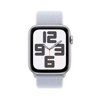 Smartwatch Apple Watch SE GPS + Cellular 44mm Silber Aluminium Gehäuse Blue Cloud Sport Loop