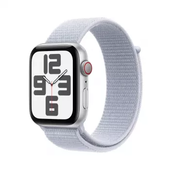 Smartwatch Apple Watch SE GPS + Cellular 44mm Silber Aluminium Gehäuse Blue Cloud Sport Loop