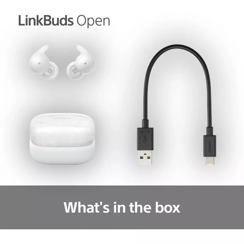 Kabelloses In-Ear-Headset Sony LinkBuds Open WFL910W – Bluetooth, 20–20000 Hz, 10 m Reichweite, weiß