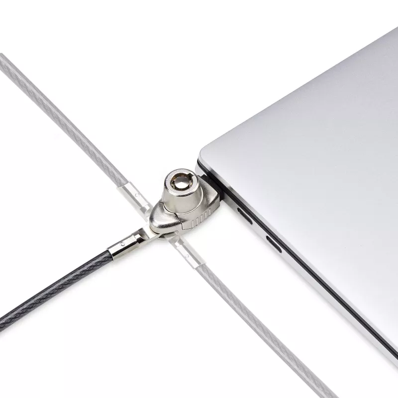 StarTech.com schlank Lock Noble Wedge® Slot kompatibel, 1,5 m Sicherheitskabel, Tisch-Diebstahlschutz für Laptop/Notebook, schnittfestes Stahlkabel, Schlüsselschloss