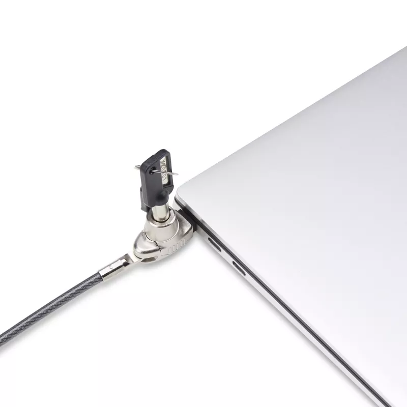 StarTech.com schlank Lock Noble Wedge® Slot kompatibel, 1,5 m Sicherheitskabel, Tisch-Diebstahlschutz für Laptop/Notebook, schnittfestes Stahlkabel, Schlüsselschloss