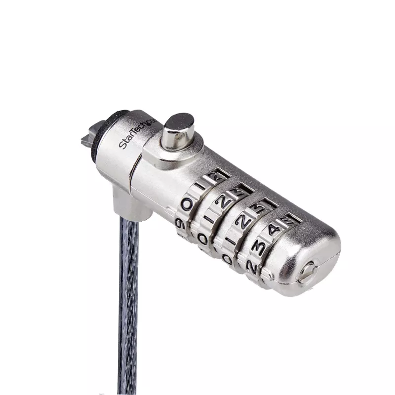 StarTech.com schlank Lock Nano Slot Kompatibel, 6,6ft (2m) Sicherheitskabel, Schreibtisch Diebstahlschutz für Laptop/Notebook, schnittfestes Stahlkabel, 4-stelliges Schloss