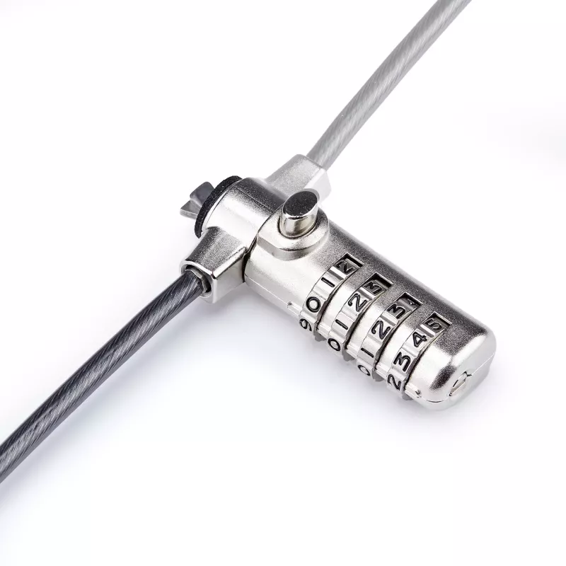 StarTech.com schlank Lock Nano Slot Kompatibel, 6,6ft (2m) Sicherheitskabel, Schreibtisch Diebstahlschutz für Laptop/Notebook, schnittfestes Stahlkabel, 4-stelliges Schloss