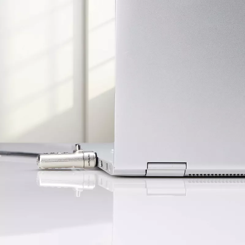StarTech.com schlank Lock Nano Slot Kompatibel, 6,6ft (2m) Sicherheitskabel, Schreibtisch Diebstahlschutz für Laptop/Notebook, schnittfestes Stahlkabel, 4-stelliges Schloss