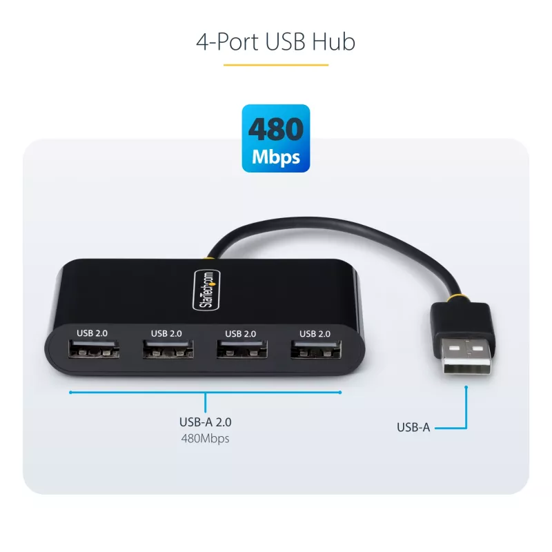 StarTech.com ST4200MINI2-USB-HUB Schnittstellen-Hub USB 2.0 480 Mbit/s Schwarz