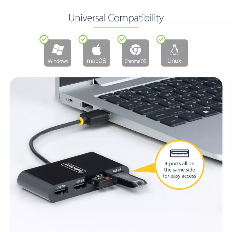 StarTech.com ST4200MINI2-USB-HUB Schnittstellen-Hub USB 2.0 480 Mbit/s Schwarz
