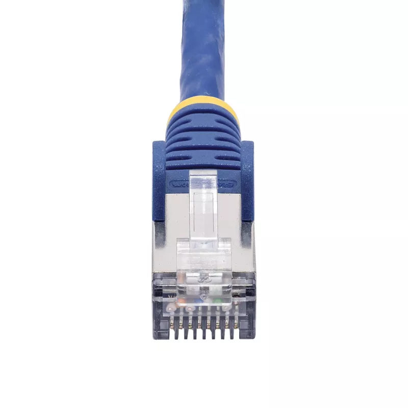 StarTech.com 50cm Blaues CAT8 Ethernet-Kabel, rastnasenfreier RJ45, 25G/40G, 2000 MHz, 100 W PoE++, S/FTP, 26AWG reine blanke Kupferlitze, LSZH, geschirmtes Netzwerk-Patchkabel mit Zugentlastungen, einzeln geprüft